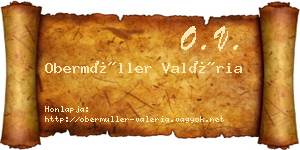Obermüller Valéria névjegykártya